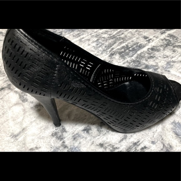 Charming Charlie Black Peep-toe Heels - Picture 2 of 10